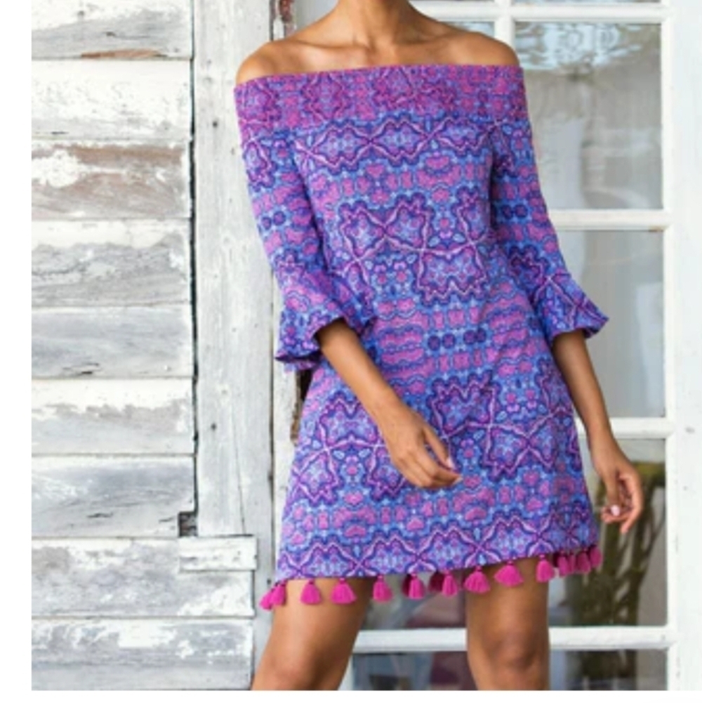 Cabana Life Carolina Off-The-Shoulder dress Elegant Purple Dress size M